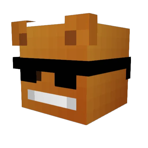 OrangeTears Minecraft avatar head, 3D render