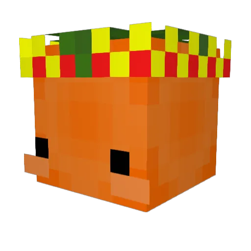 OrangeTrillion Minecraft avatar head, 3D render