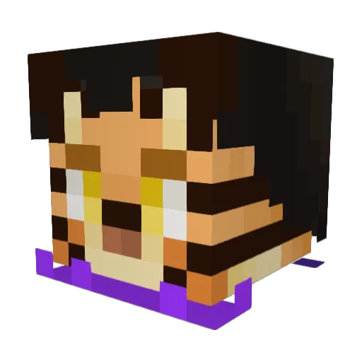 OrangeWolf09 Minecraft avatar head, 3D render