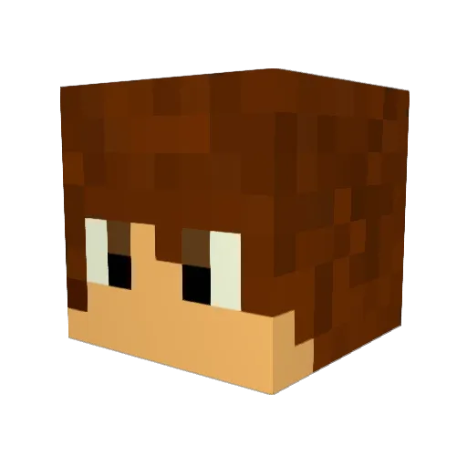 OrangeYT Minecraft avatar head, 3D render