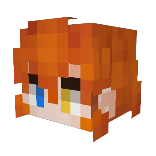 Orange_Blur Minecraft avatar head, 3D render
