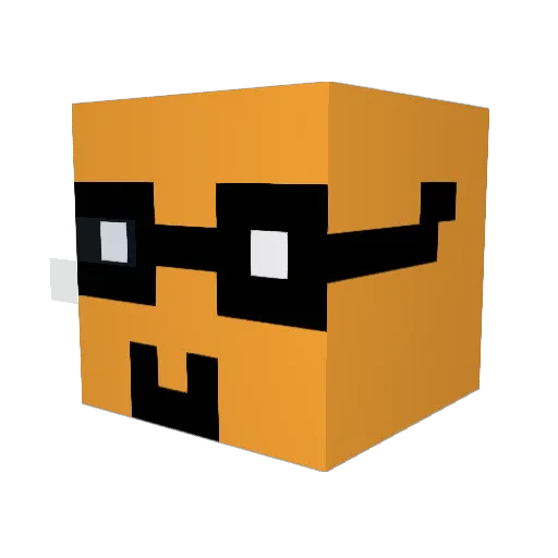 Orangee38 Minecraft avatar head, 3D render