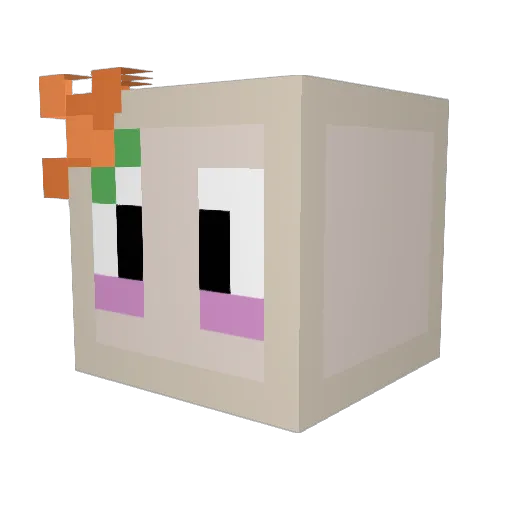 Orangee777 Minecraft avatar head, 3D render