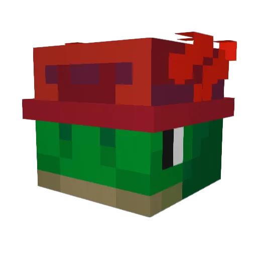 OrangeeeQ Minecraft avatar head, 3D render