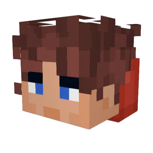 Orangegurka Minecraft avatar head, 3D render