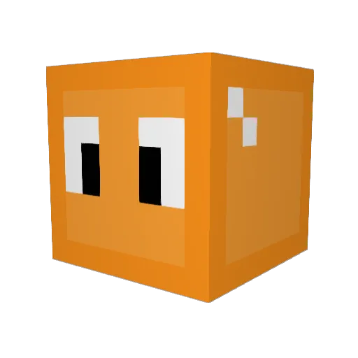 Orangelisted Minecraft avatar head, 3D render