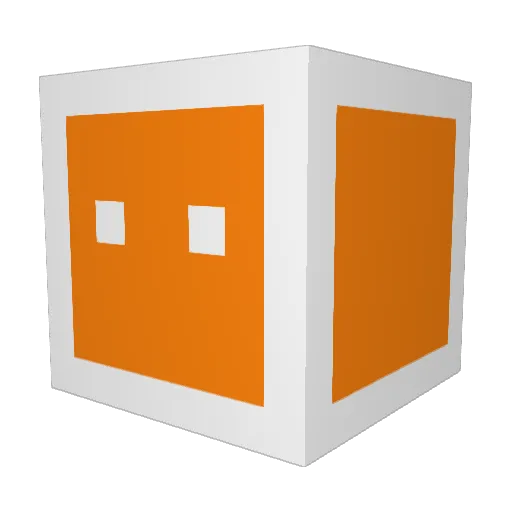Orangemann Minecraft avatar head, 3D render