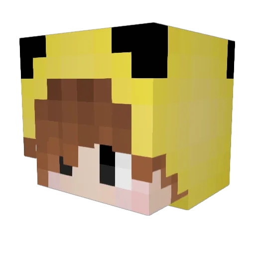 Orangenblau Minecraft avatar head, 3D render