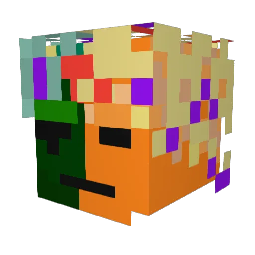 Orangerot Minecraft avatar head, 3D render