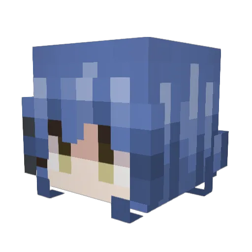 Orangeshark_ Minecraft avatar head, 3D render