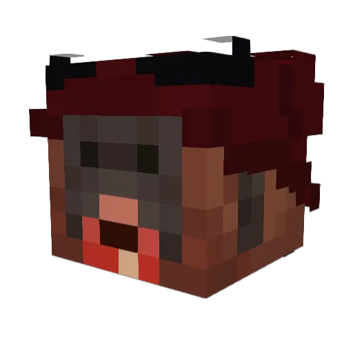 Orangetang Minecraft avatar head, 3D render
