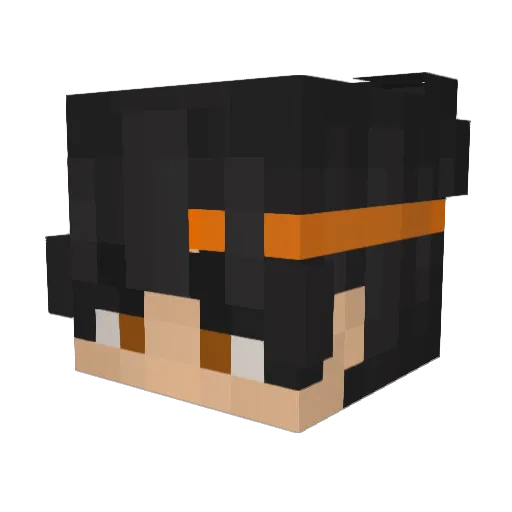 Orangexx Minecraft avatar head, 3D render