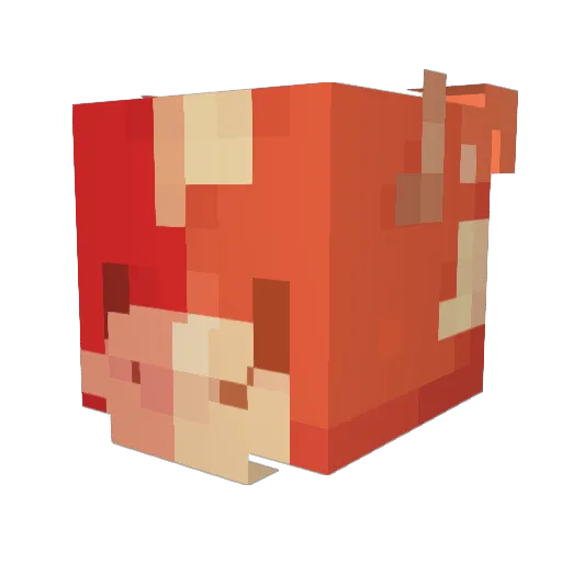 Orangiee Minecraft avatar head, 3D render