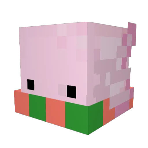 Oranglz Minecraft avatar head, 3D render