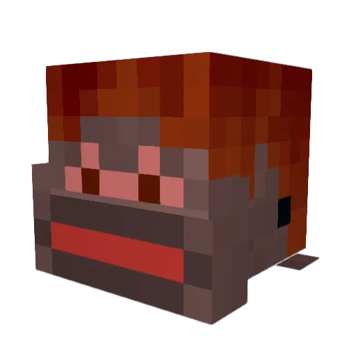 OrangutangMan_ Minecraft avatar head, 3D render