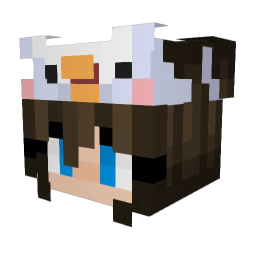 OrangyTea Minecraft avatar head, 3D render