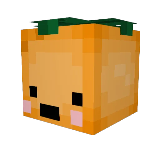 Oranjelly Minecraft avatar head, 3D render