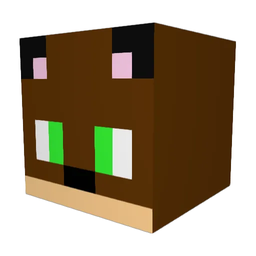 Oranwolf Minecraft avatar head, 3D render