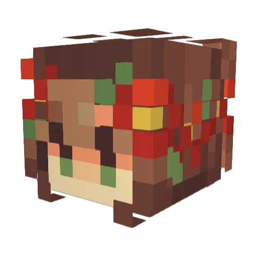 Orbeenz Minecraft avatar head, 3D render
