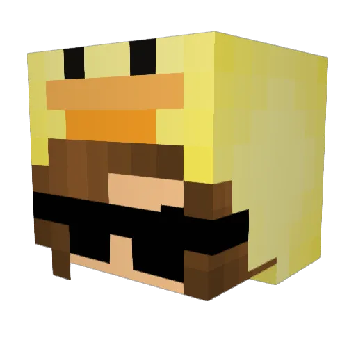 OrbitHackers Minecraft avatar head, 3D render