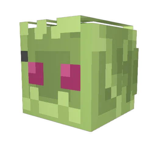 OrcSlime Minecraft avatar head, 3D render