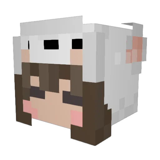 OrcaSherbert Minecraft avatar head, 3D render