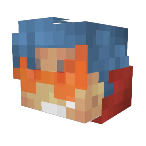 Orcanes Minecraft avatar head, 3D render