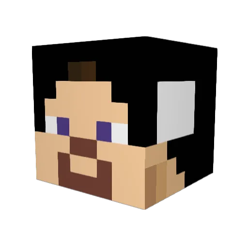 Orcatime Minecraft avatar head, 3D render