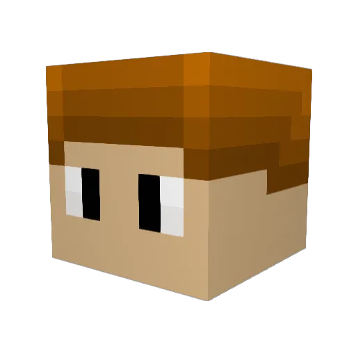 Orcavood Minecraft avatar head, 3D render