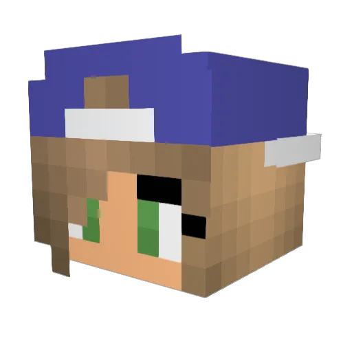 Orchestratedly Minecraft avatar head, 3D render