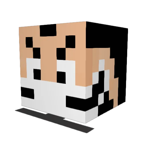Orchib Minecraft avatar head, 3D render
