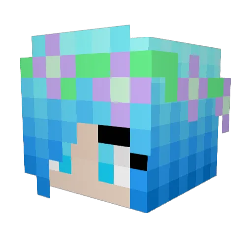 Orchid_Unicat Minecraft avatar head, 3D render
