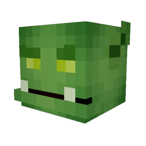 Orcsimer Minecraft avatar head, 3D render