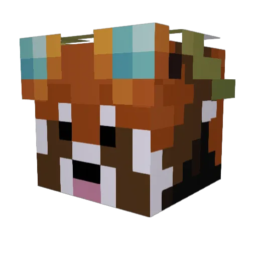 Ordbogenboss Minecraft avatar head, 3D render
