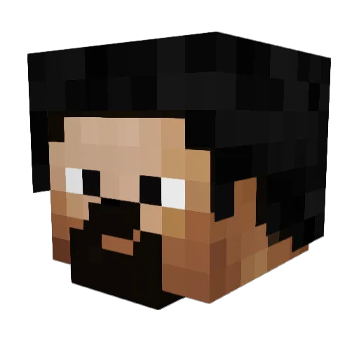 Ordenator Minecraft avatar head, 3D render