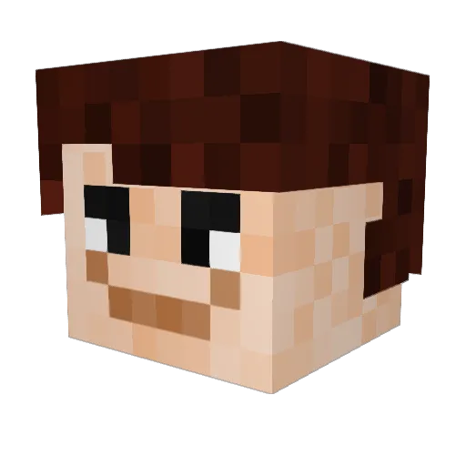 Orderrless Minecraft avatar head, 3D render