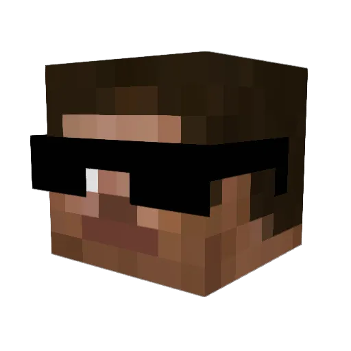 Ordever Minecraft avatar head, 3D render
