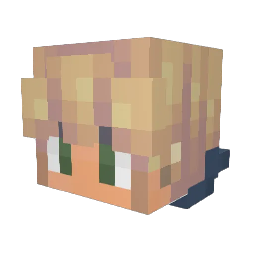 OrdinaryGbK Minecraft avatar head, 3D render