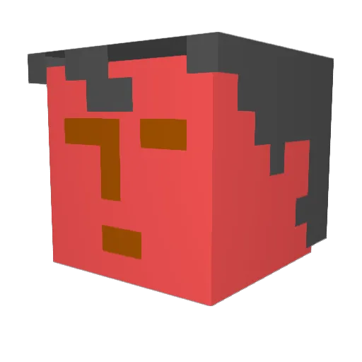 Orec Minecraft avatar head, 3D render