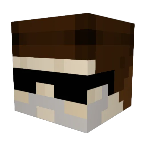 Orecula Minecraft avatar head, 3D render