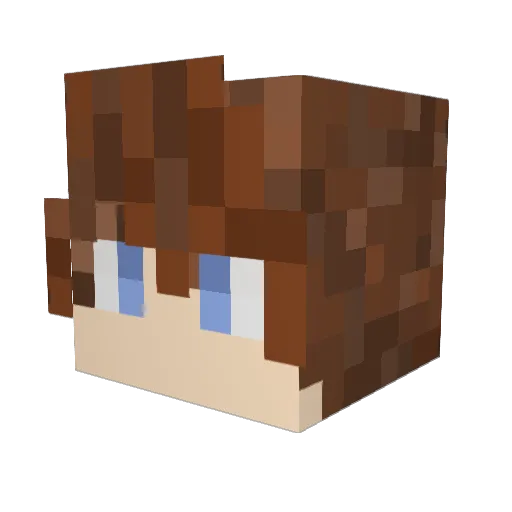 Orejano Minecraft avatar head, 3D render