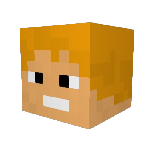 Orenjime Minecraft avatar head, 3D render