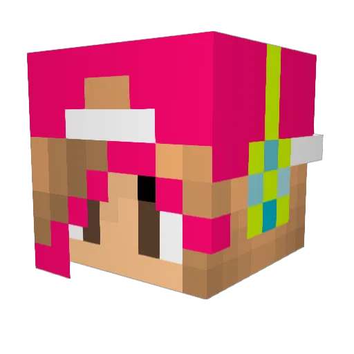 Oreo_Pink Minecraft avatar head, 3D render