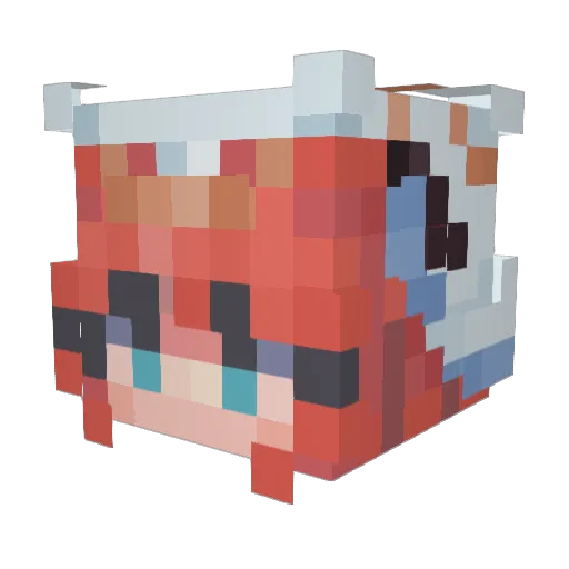 Organicroaches Minecraft avatar head, 3D render