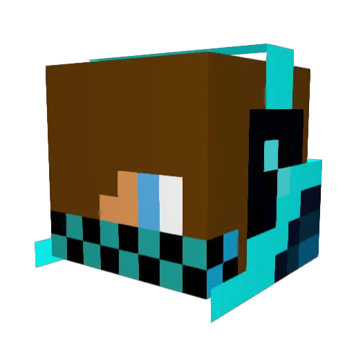Orgasmz Minecraft avatar head, 3D render