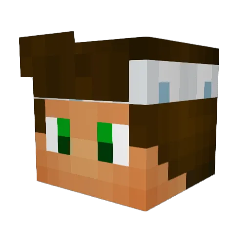 Orgazmic Minecraft avatar head, 3D render