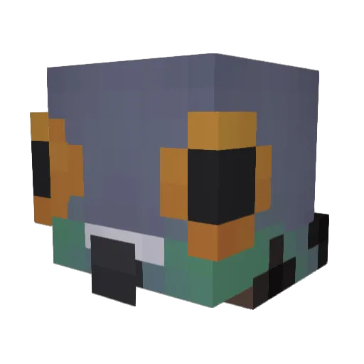 Orgms Minecraft avatar head, 3D render