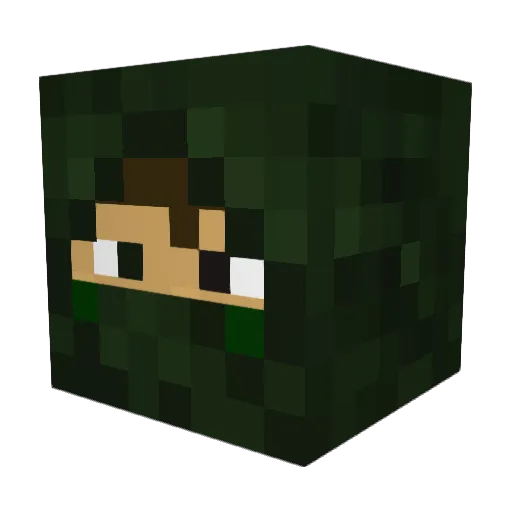 Oribata Minecraft avatar head, 3D render