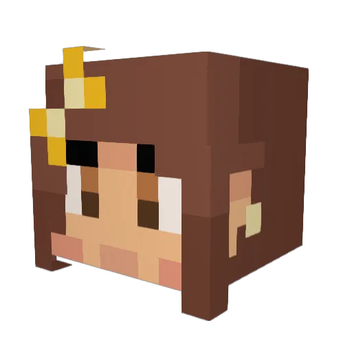 Oricat_ Minecraft avatar head, 3D render