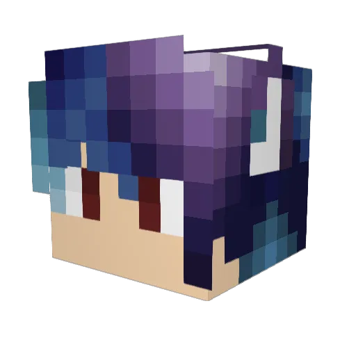 Orichida Minecraft avatar head, 3D render
